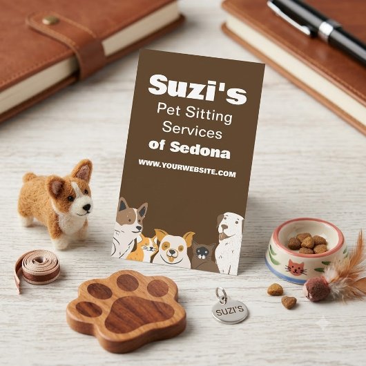 Carte De Visite Garde d'animaux mignons Chien Chat