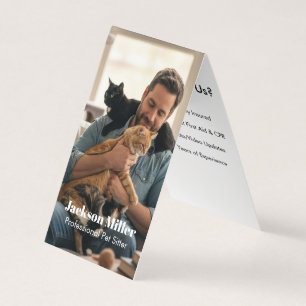 Carte De Visite Garde d'animaux pliable avec photo personnalisée