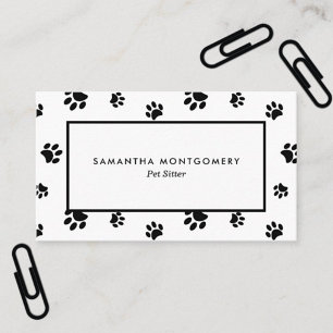 Carte De Visite Garde d'animaux professionnelle Empreintes de patt