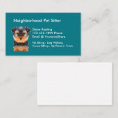Carte De Visite Garde d'animaux simple (Devant / Derrière)
