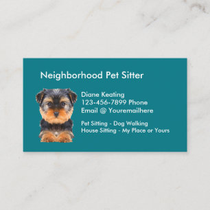 Carte De Visite Garde d'animaux simple