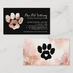 Carte De Visite Garde d'animaux Toilettage Aquarelle Chien Chat