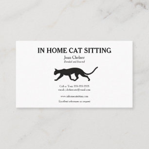 Carte De Visite Garde de chat Soins aux chats Garde d'animaux