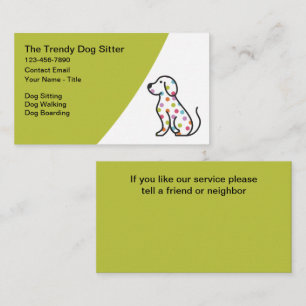 Carte De Visite Garde de Chien à la Mode Services de Promenade Can