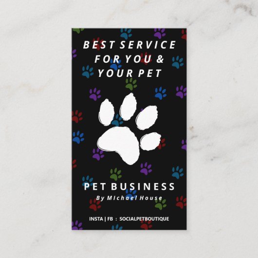 Carte De Visite Garde de chien chat de luxe (Devant)