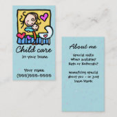 Carte De Visite Garde de garde d'enfants de bonne d'enfants de (Devant / Derrière)