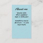 Carte De Visite Garde de garde d'enfants de bonne d'enfants de (Dos)