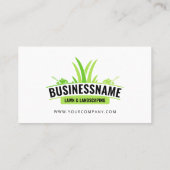 Carte De Visite Garde de pelouse verte blanche Aménagement paysage (Dos)