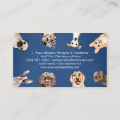 Carte De Visite Garde de petits chiens mignons de couleur bleu mar (Dos)