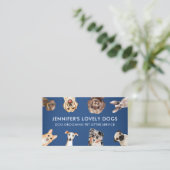 Carte De Visite Garde de petits chiens mignons de couleur bleu mar (Debout devant)