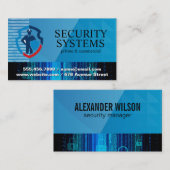 Carte De Visite Garde de sécurité | Code Cyber | Technologie (Devant / Derrière)