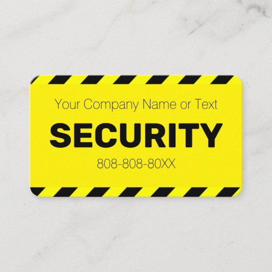 Carte De Visite Garde de sécurité jaune vif (Devant)