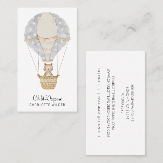 Carte De Visite Garde d'enfants (Devant / Derrière)