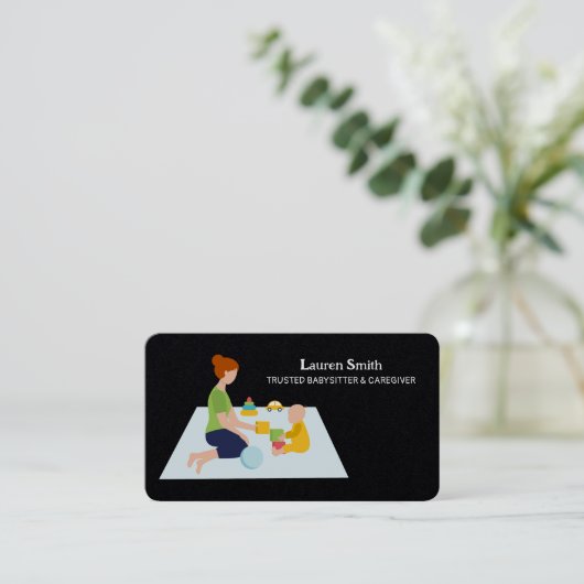 Carte De Visite Garde d'enfants Babysitter (Debout devant)