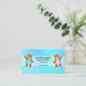 Carte De Visite Garde d'enfants bleu aquarelle (Debout devant)