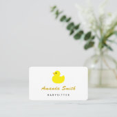 Carte De Visite Garde d'enfants Canard Jaune Minimal (Debout devant)