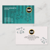 Carte De Visite Garde d'enfants cyan d'animal familier (Devant / Derrière)