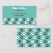 Carte De Visite Garde d'enfants d'animal familier d'empreinte de (Devant / Derrière)