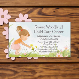 Carte De Visite Garde d'enfants de Wildflower Child Daycare