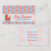 Carte De Visite Garde d'enfants et garde d'enfants Trolley Rouge C (Devant / Derrière)