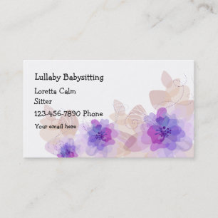 Carte De Visite Garde d'enfants Fleur Simple