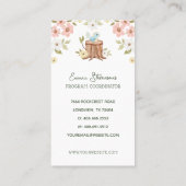 Carte De Visite Garde d'enfants florale de l'ours en bois nu (Dos)