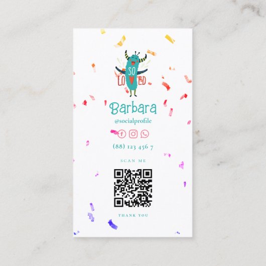 Carte De Visite Garde d'enfants Garde d'enfants Garde d'enfants Ga (Dos)