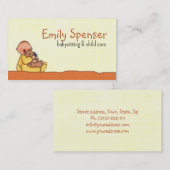 Carte De Visite Garde d'enfants Garde d'enfants Jaune Bébé Holdin (Devant / Derrière)