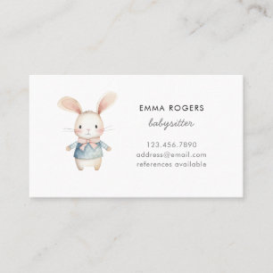 Carte De Visite Garde d'enfants lapin mignon nounou
