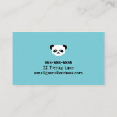 Carte De Visite Garde d'enfants mignonne de Childcare de panda de (Dos)