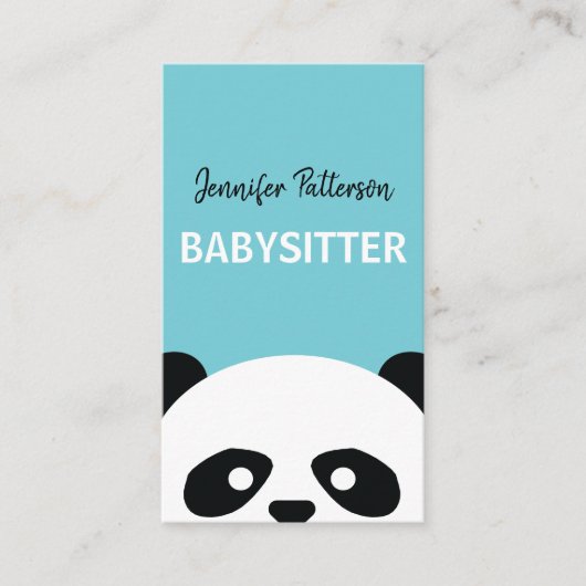 Carte De Visite Garde d'enfants mignonne de Childcare de panda de (Devant)