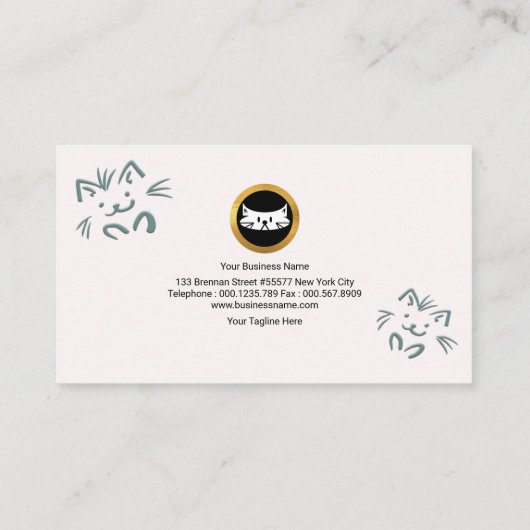 Carte De Visite Garde d'enfants mignonne simple simple d'animal (Dos)