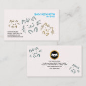 Carte De Visite Garde d'enfants mignonne simple simple d'animal (Devant / Derrière)