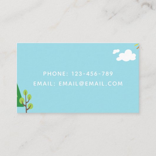 Carte De Visite Garde d'enfants Nanny Babysitter Garde d'enfants J (Dos)