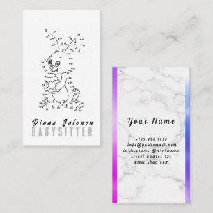 Carte De Visite Garde d'enfants Nounou Baby-sitter Coloré Funky Co