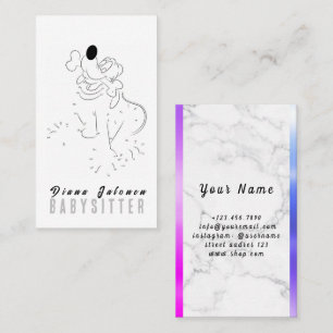 Carte De Visite Garde d'enfants Nounou Baby-sitter Coloré Funky Co