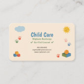 Carte De Visite Garde d'enfants - Nuage & Soleil Sourire (Devant)