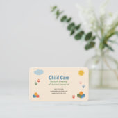 Carte De Visite Garde d'enfants - Nuage & Soleil Sourire (Debout devant)