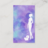 Carte De Visite Garde d'enfants pourpre d'animal familier (Dos)