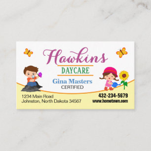 Carte De Visite Garde d'enfants professionnelle