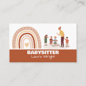Carte De Visite Garde d'enfants Rainbow Heart Nanny Babysitter (Devant)