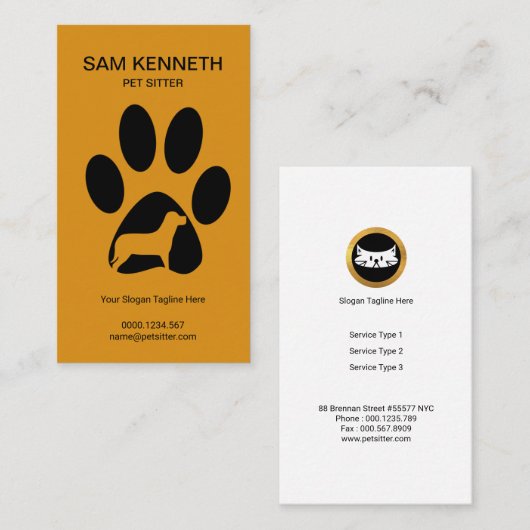 Carte De Visite Garde d'enfants simple simple de silhouette de (Devant / Derrière)