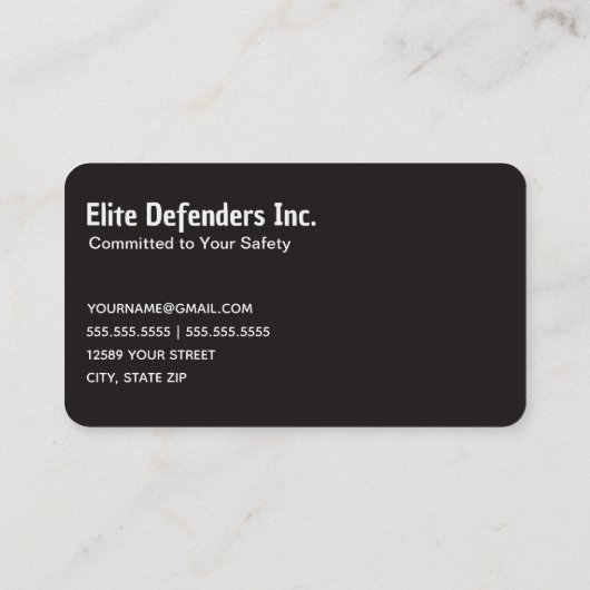 Carte De Visite Garde du corps (Dos)