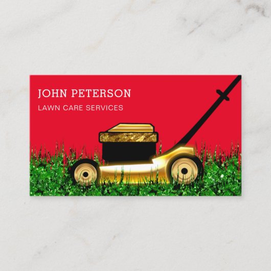 Carte De Visite Garde-pelouse Jardinage Service de coupe de l'herb (Devant)