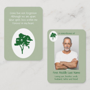 Carte De Visite Garde-poches Memorial Service Arbre vert
