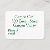 Carte De Visite Garden Girl  (Dos)