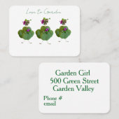 Carte De Visite Garden Girl  (Devant / Derrière)
