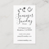 Carte De Visite Garden Line Art Florist Landscaper (Dos)