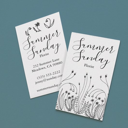 Carte De Visite Garden Line Art Florist Landscaper