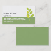 Carte De Visite Gardener à feuilles vertes (Devant / Derrière)